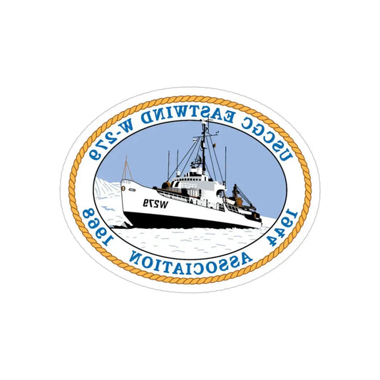 USCG Eastwind W 279 (U.S. Coast Guard) REVERSE PRINT Transparent Die-Cut STICKER 6 Inch Die-Cut Transparent - The Sticker Space