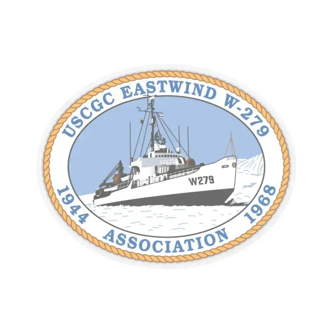 USCG Eastwind W 279 (U.S. Coast Guard) STICKER Vinyl Kiss-Cut Decal 3 Inch Transparent - The Sticker Space