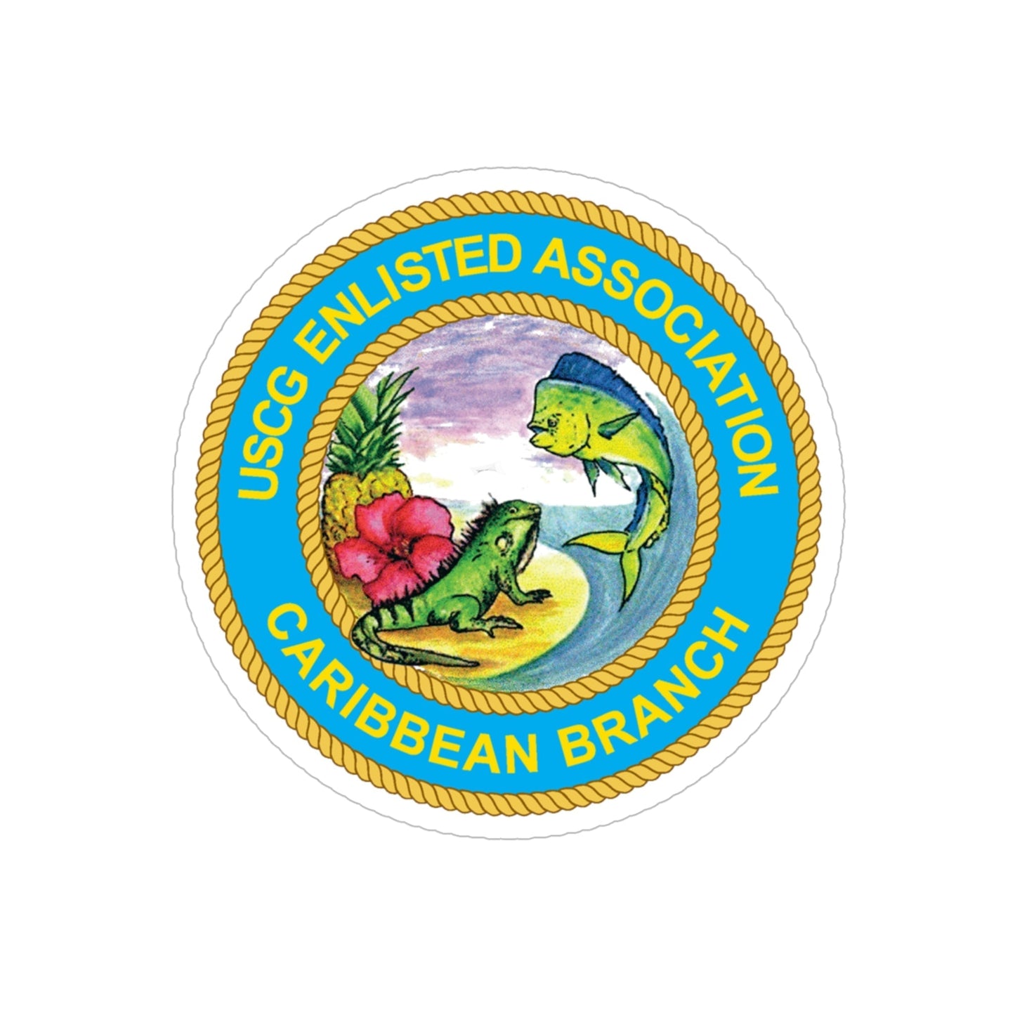 USCG Enl Assoc Caribbean Branch (U.S. Coast Guard) Transparent STICKER Die-Cut Vinyl Decal-6 Inch-The Sticker Space