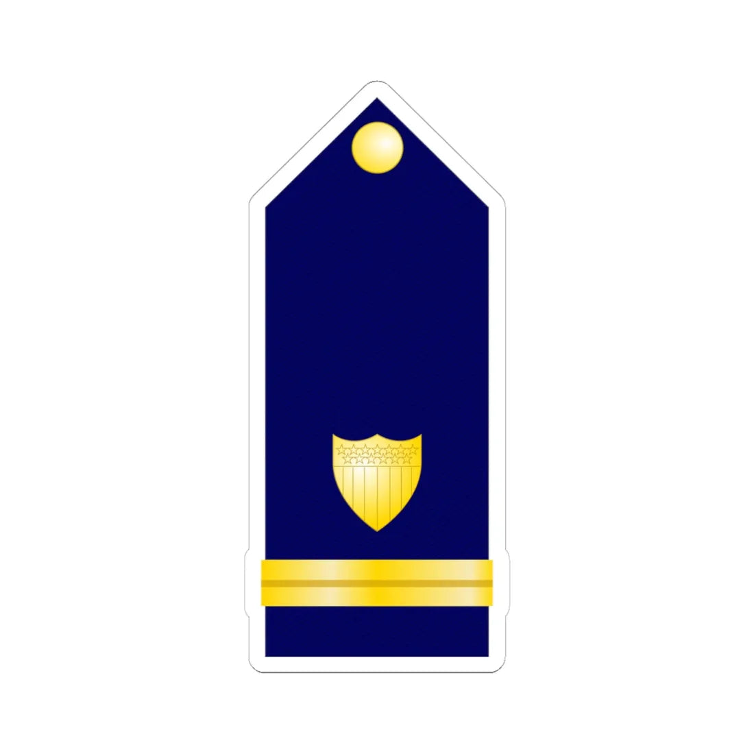 USCG Ensign Shoulder Board (United States) (Military Rank) STICKER Vinyl Kiss-Cut Decal 4 Inch White - The Sticker Space