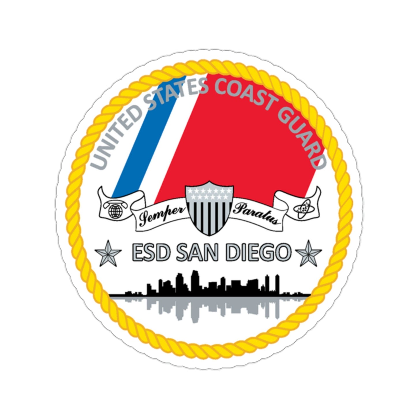 USCG ESD San Diego (U.S. Coast Guard) STICKER Vinyl Die-Cut Decal-2 Inch-The Sticker Space