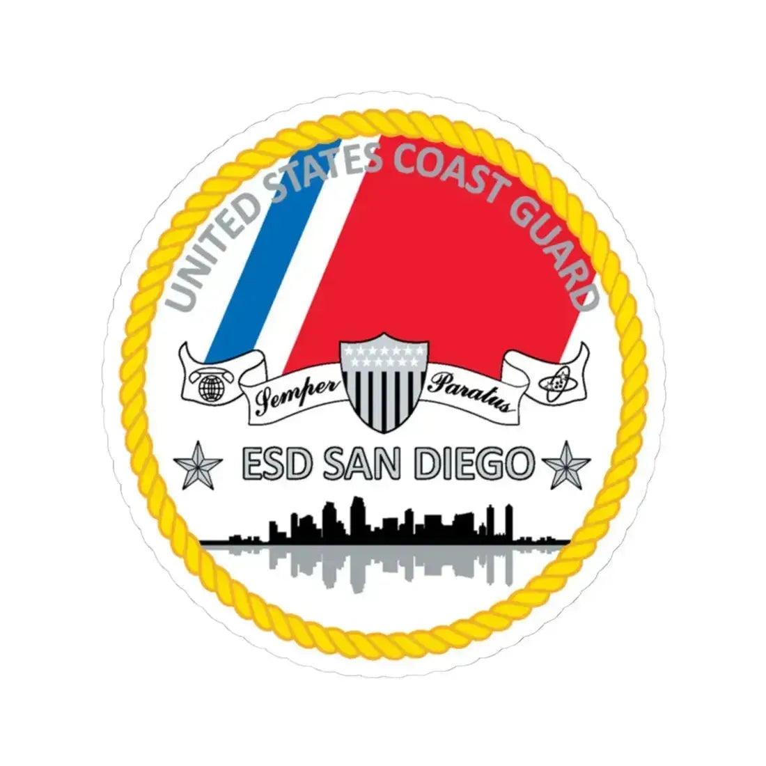 USCG ESD San Diego (U.S. Coast Guard) STICKER Vinyl Kiss-Cut Decal 4 Inch White - The Sticker Space