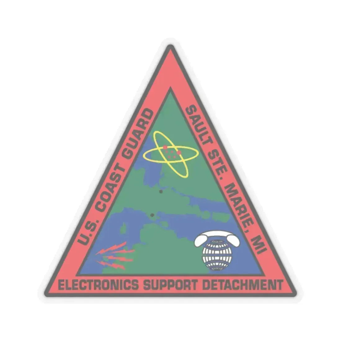 USCG ESD Sault SteMarie MI (U.S. Coast Guard) STICKER Vinyl Kiss-Cut Decal 3 Inch Transparent - The Sticker Space