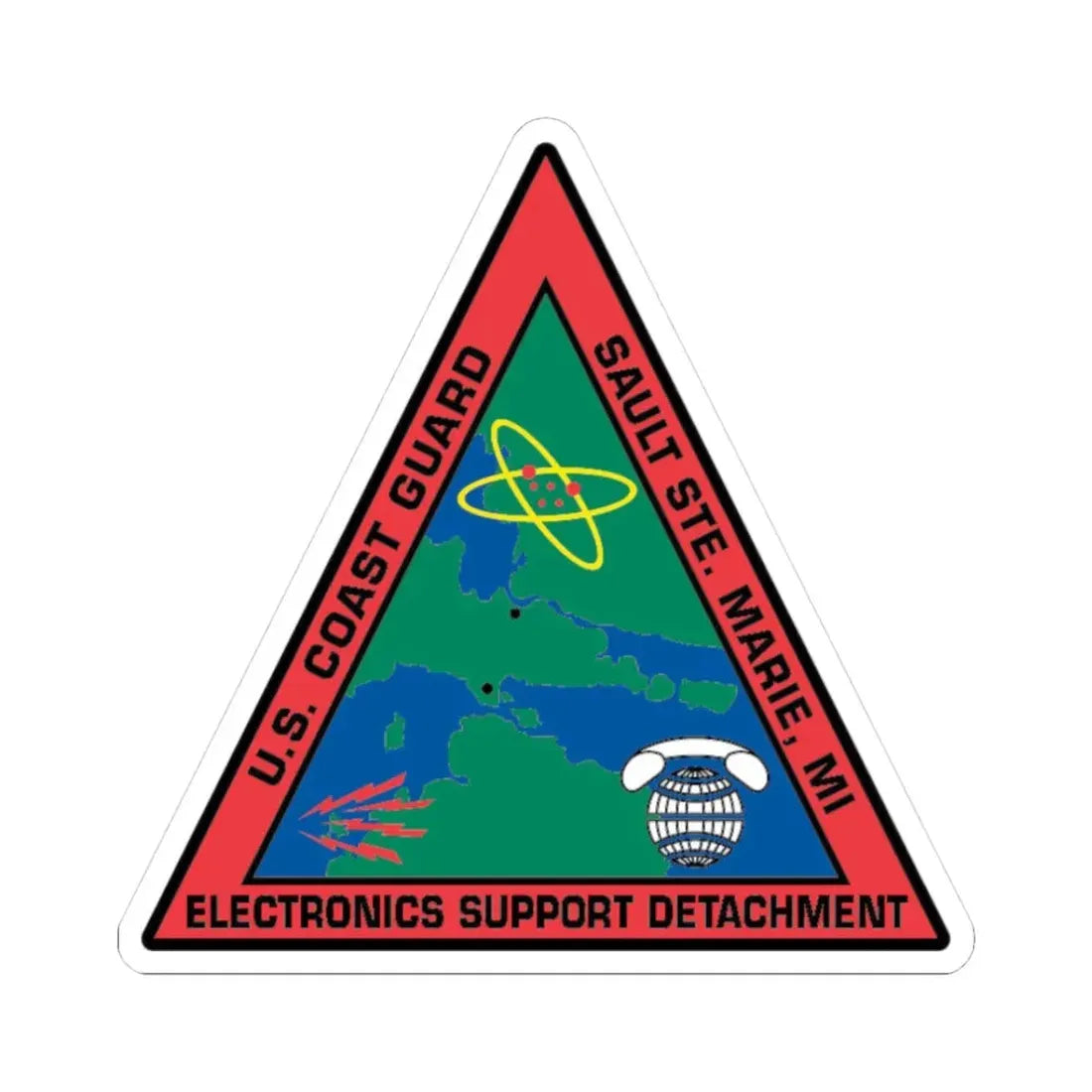 USCG ESD Sault SteMarie MI (U.S. Coast Guard) STICKER Vinyl Kiss-Cut Decal 3 Inch White - The Sticker Space