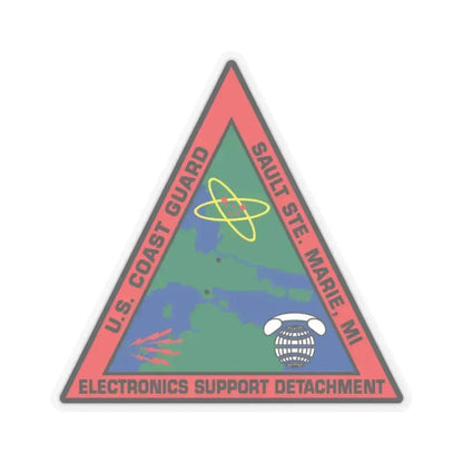 USCG ESD Sault SteMarie MI (U.S. Coast Guard) STICKER Vinyl Kiss-Cut Decal 4 Inch Transparent - The Sticker Space