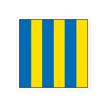 USCG Golf Flag (U.S. Coast Guard) REVERSE PRINT Transparent Die-Cut STICKER 2 Inch Die-Cut Transparent - The Sticker Space