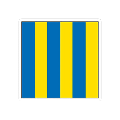 USCG Golf Flag (U.S. Coast Guard) REVERSE PRINT Transparent Die-Cut STICKER 4 Inch Die-Cut Transparent - The Sticker Space