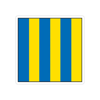 USCG Golf Flag (U.S. Coast Guard) REVERSE PRINT Transparent Die-Cut STICKER 6 Inch Die-Cut Transparent - The Sticker Space