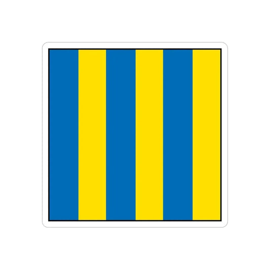 USCG Golf Flag (U.S. Coast Guard) REVERSE PRINT Transparent Die-Cut STICKER 6 Inch Die-Cut Transparent - The Sticker Space