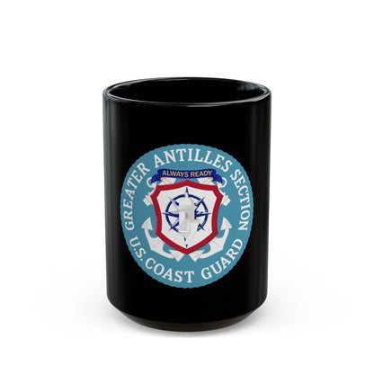 USCG Greater Antilles Section (U.S. Coast Guard) Black Coffee Mug-15oz-The Sticker Space