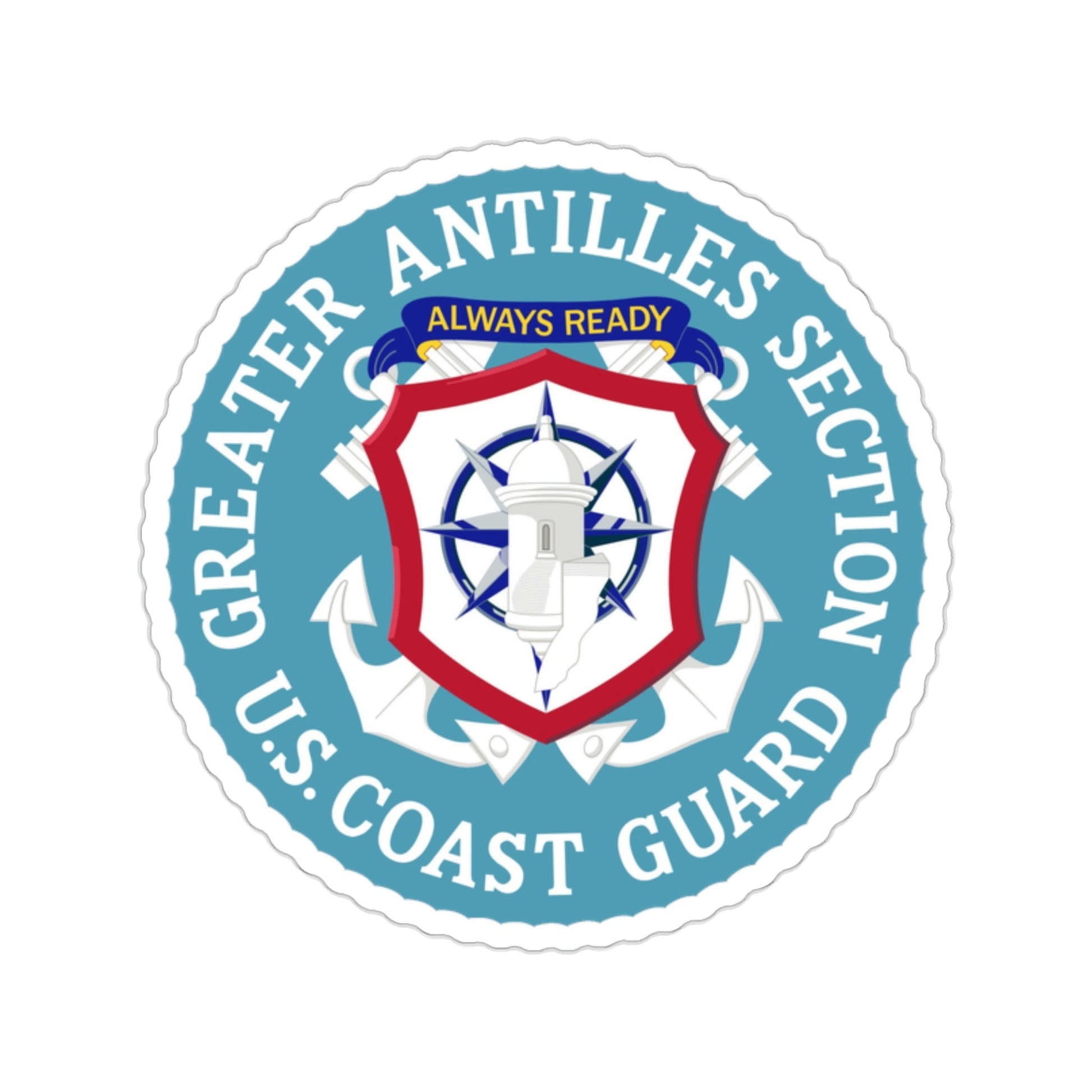 USCG Greater Antilles Section (U.S. Coast Guard) STICKER Vinyl Die-Cut Decal-2 Inch-The Sticker Space