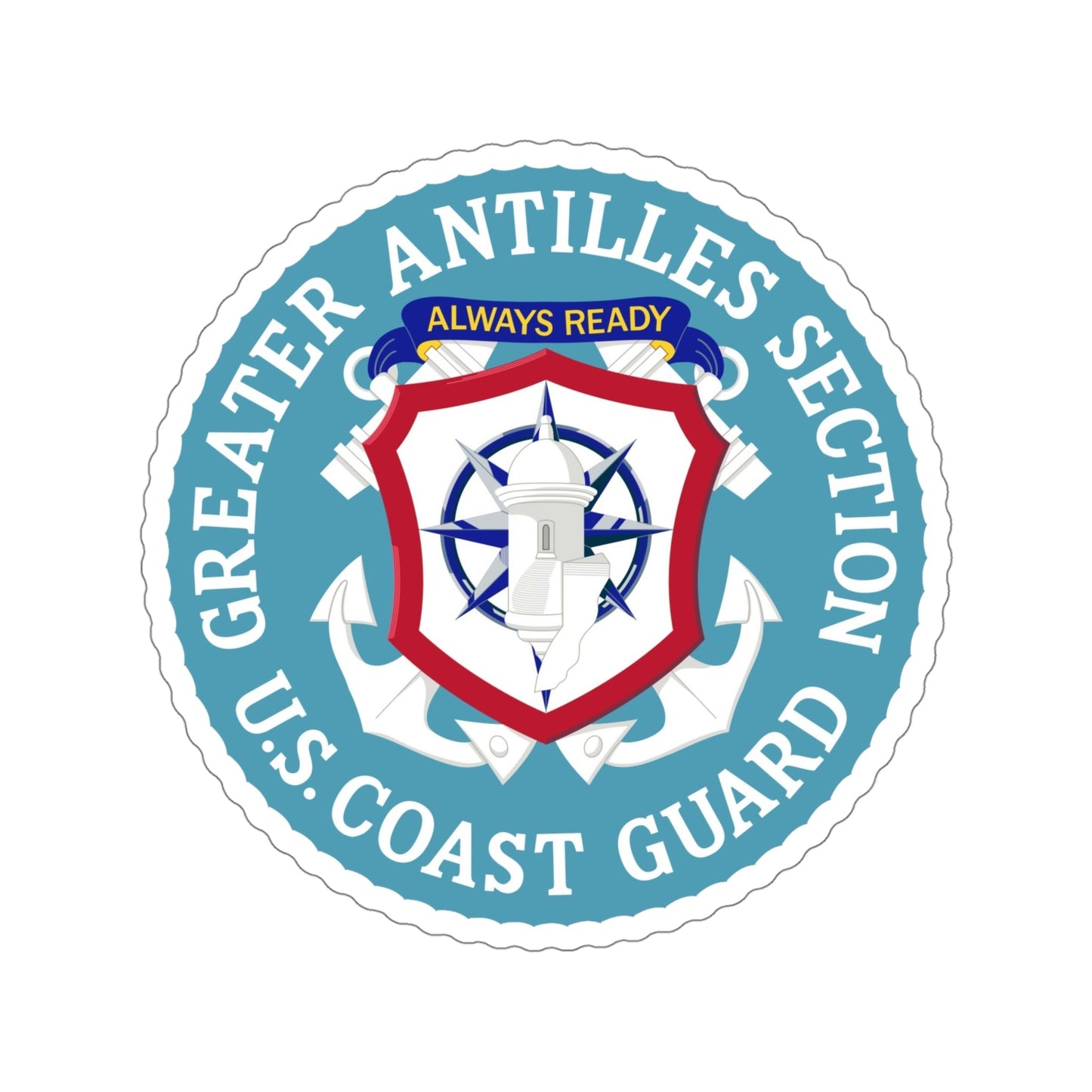 USCG Greater Antilles Section (U.S. Coast Guard) STICKER Vinyl Die-Cut Decal-5 Inch-The Sticker Space