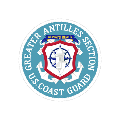 USCG Greater Antilles Section (U.S. Coast Guard) Transparent STICKER Die-Cut Vinyl Decal-2 Inch-The Sticker Space