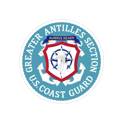 USCG Greater Antilles Section (U.S. Coast Guard) Transparent STICKER Die-Cut Vinyl Decal-3 Inch-The Sticker Space