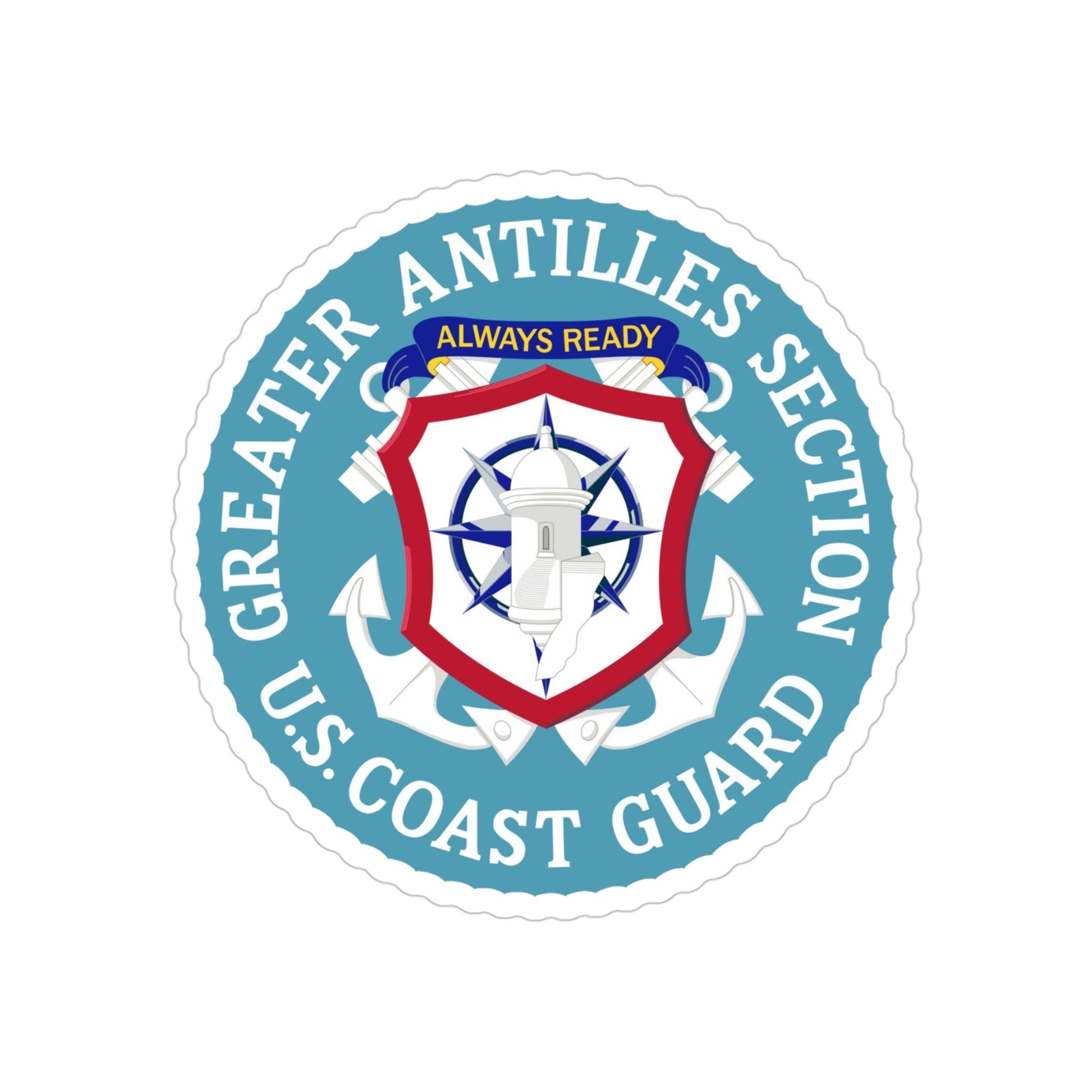 USCG Greater Antilles Section (U.S. Coast Guard) Transparent STICKER Die-Cut Vinyl Decal-4 Inch-The Sticker Space