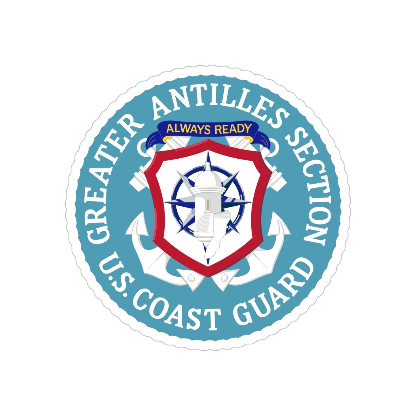 USCG Greater Antilles Section (U.S. Coast Guard) Transparent STICKER Die-Cut Vinyl Decal-5 Inch-The Sticker Space