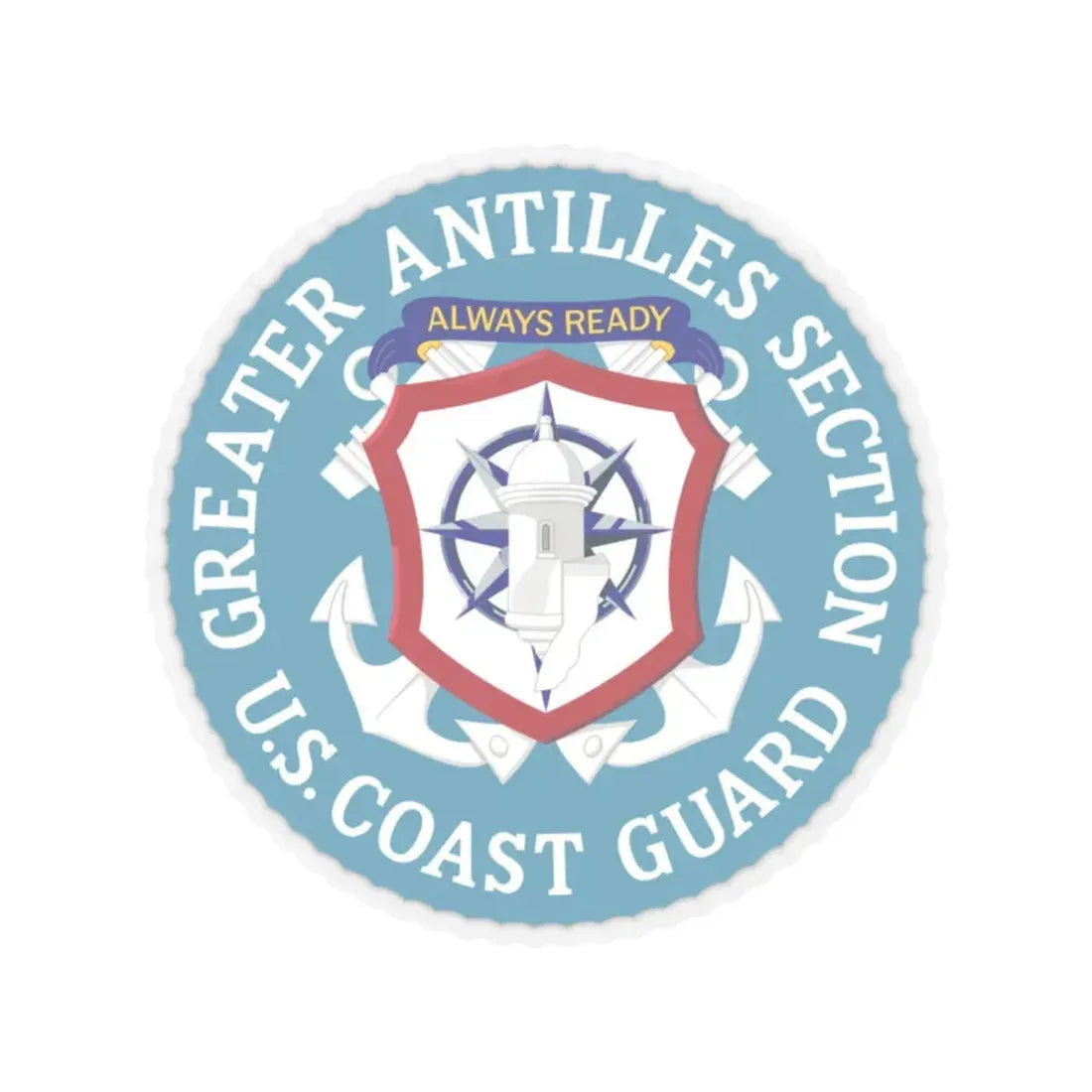 USCG Greater Antilles Section (U.S. Coast Guard) STICKER Vinyl Kiss-Cut Decal 2 Inch Transparent - The Sticker Space