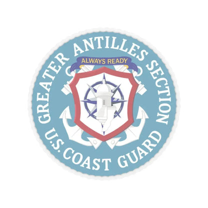 USCG Greater Antilles Section (U.S. Coast Guard) STICKER Vinyl Kiss-Cut Decal 2 Inch Transparent - The Sticker Space
