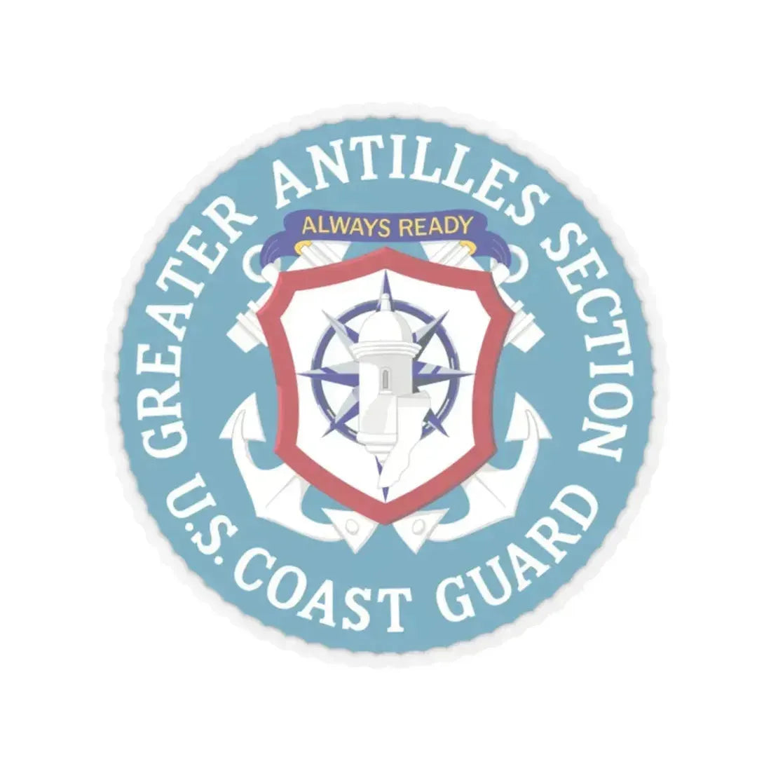 USCG Greater Antilles Section (U.S. Coast Guard) STICKER Vinyl Kiss-Cut Decal 2 Inch Transparent - The Sticker Space