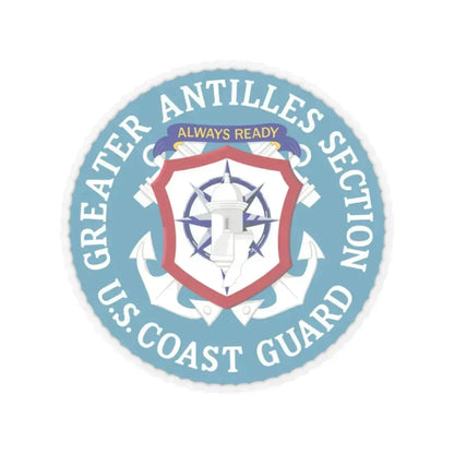 USCG Greater Antilles Section (U.S. Coast Guard) STICKER Vinyl Kiss-Cut Decal 2 Inch Transparent - The Sticker Space