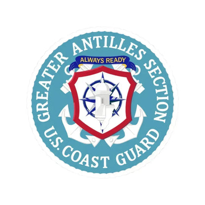 USCG Greater Antilles Section (U.S. Coast Guard) STICKER Vinyl Kiss-Cut Decal 2 Inch White - The Sticker Space