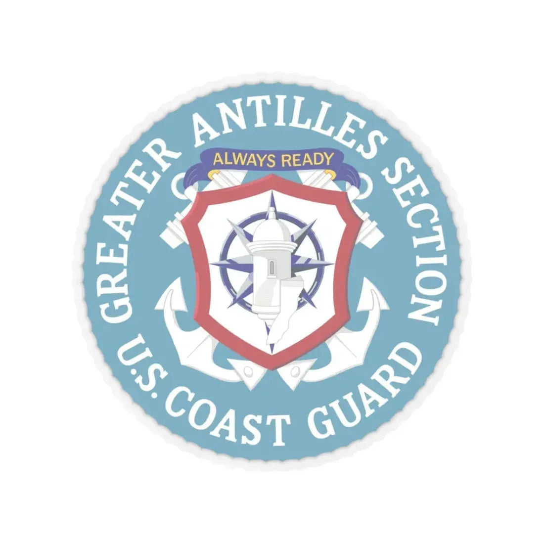 USCG Greater Antilles Section (U.S. Coast Guard) STICKER Vinyl Kiss-Cut Decal 3 Inch Transparent - The Sticker Space