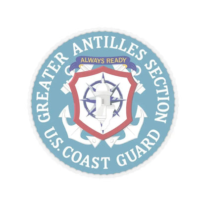 USCG Greater Antilles Section (U.S. Coast Guard) STICKER Vinyl Kiss-Cut Decal 3 Inch Transparent - The Sticker Space