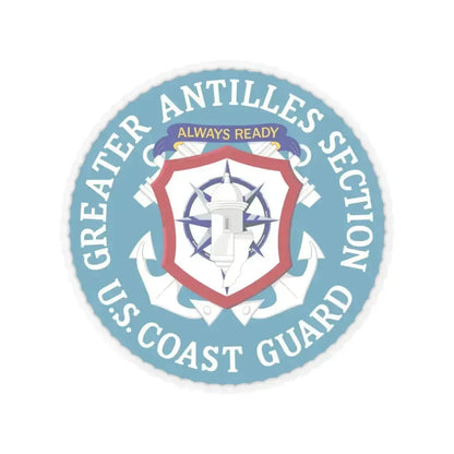 USCG Greater Antilles Section (U.S. Coast Guard) STICKER Vinyl Kiss-Cut Decal 3 Inch Transparent - The Sticker Space
