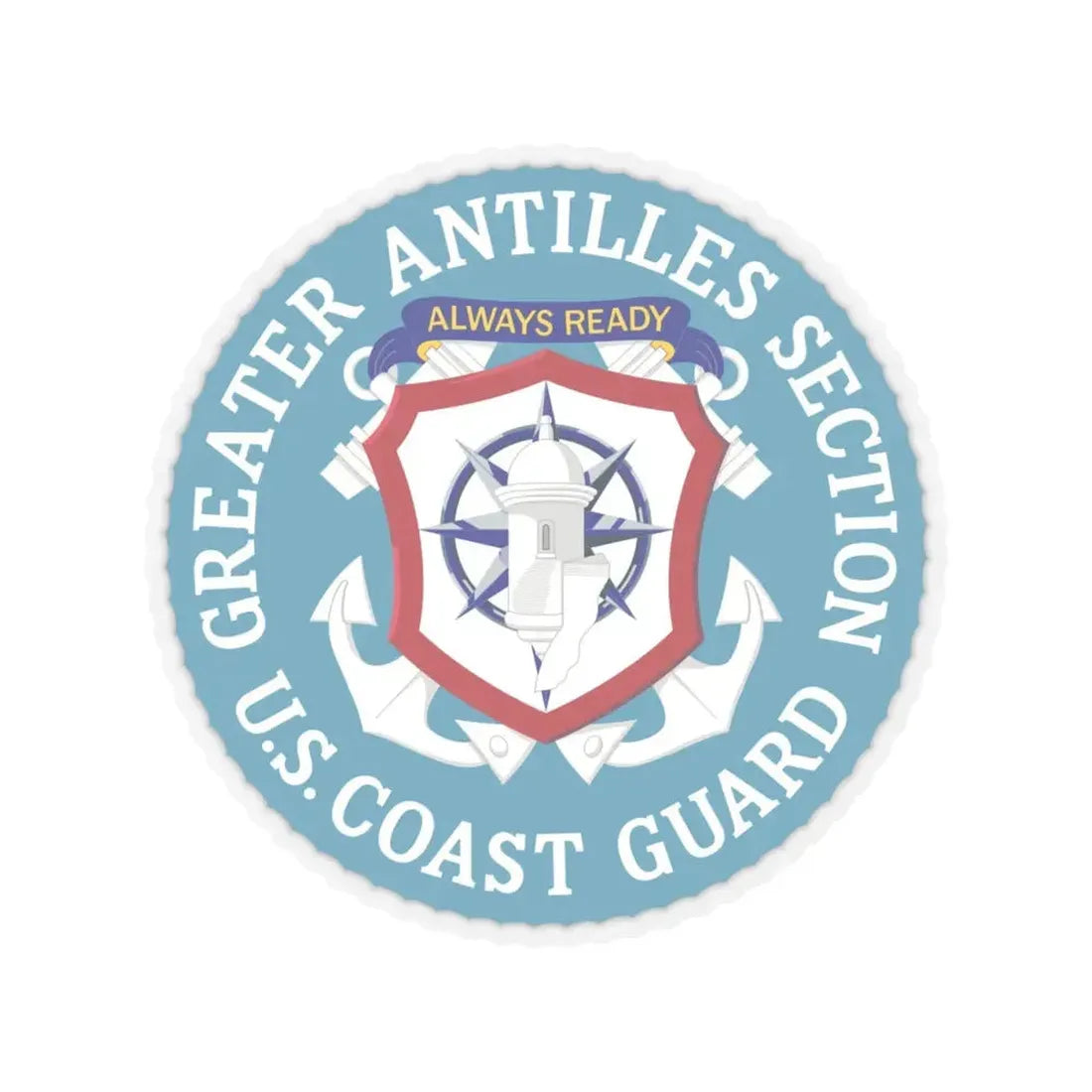 USCG Greater Antilles Section (U.S. Coast Guard) STICKER Vinyl Kiss-Cut Decal 4 Inch Transparent - The Sticker Space