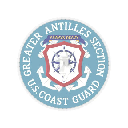 USCG Greater Antilles Section (U.S. Coast Guard) STICKER Vinyl Kiss-Cut Decal 4 Inch Transparent - The Sticker Space