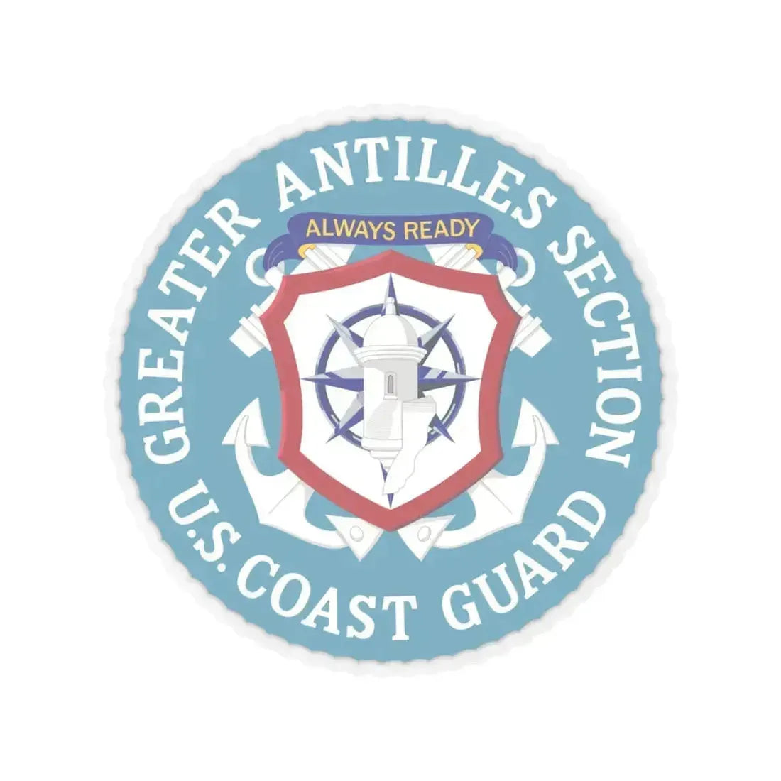USCG Greater Antilles Section (U.S. Coast Guard) STICKER Vinyl Kiss-Cut Decal 4 Inch Transparent - The Sticker Space