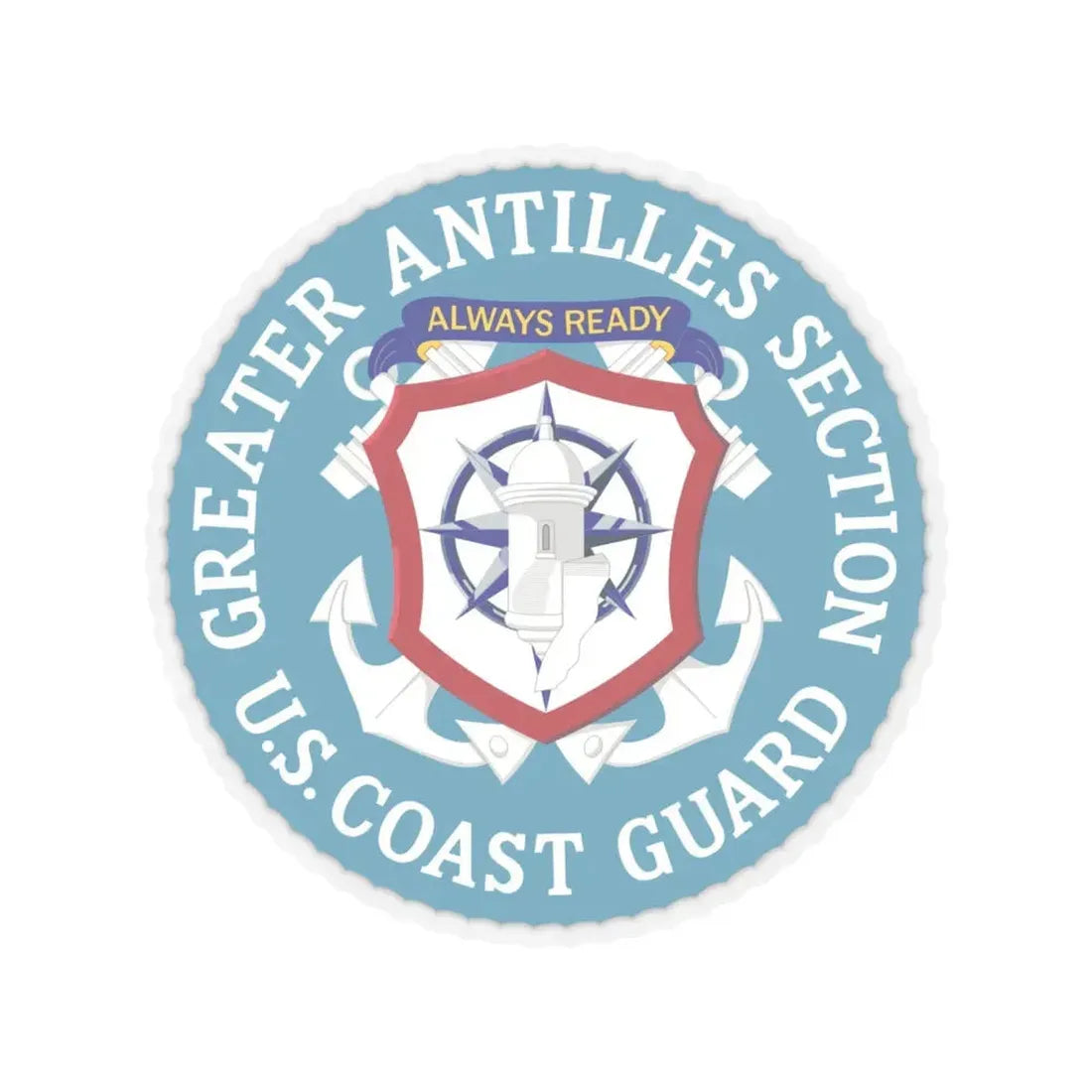 USCG Greater Antilles Section (U.S. Coast Guard) STICKER Vinyl Kiss-Cut Decal 6 Inch Transparent - The Sticker Space
