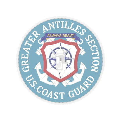 USCG Greater Antilles Section (U.S. Coast Guard) STICKER Vinyl Kiss-Cut Decal 6 Inch Transparent - The Sticker Space
