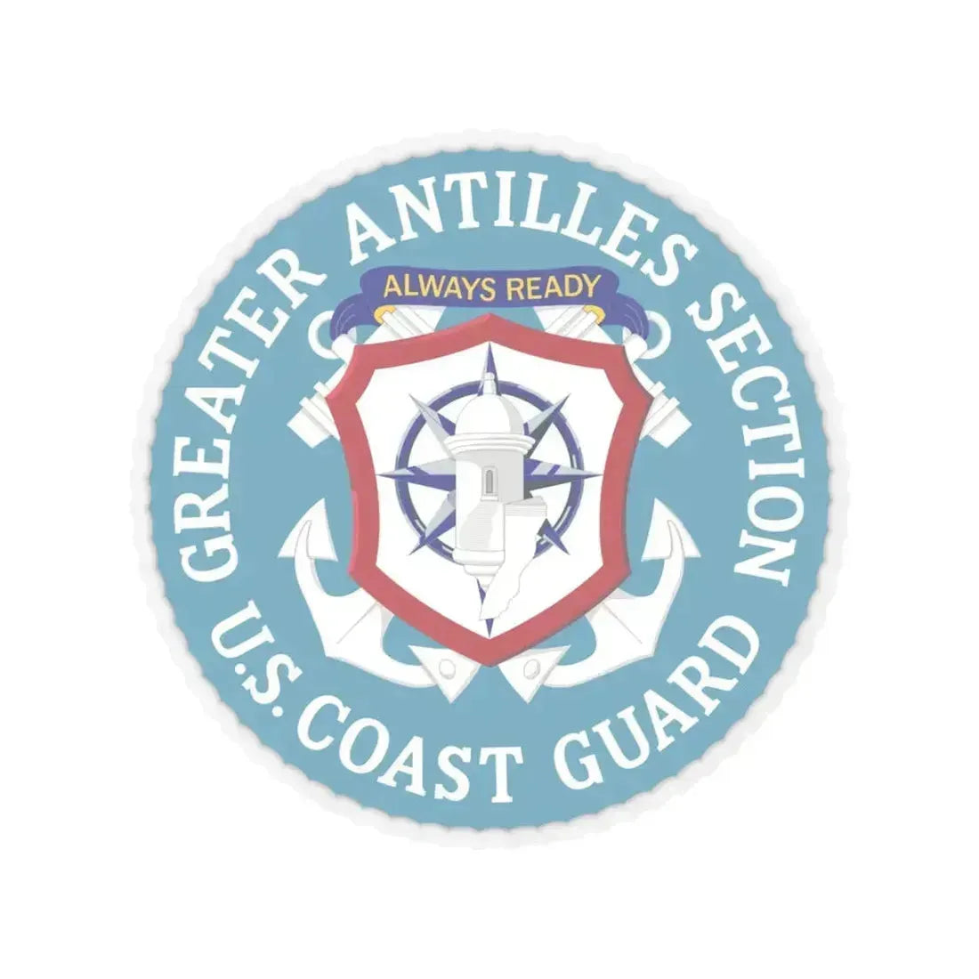 USCG Greater Antilles Section (U.S. Coast Guard) STICKER Vinyl Kiss-Cut Decal 6 Inch Transparent - The Sticker Space