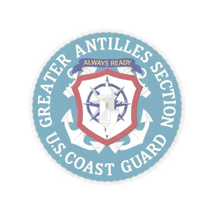 USCG Greater Antilles Section (U.S. Coast Guard) STICKER Vinyl Kiss-Cut Decal 6 Inch Transparent - The Sticker Space