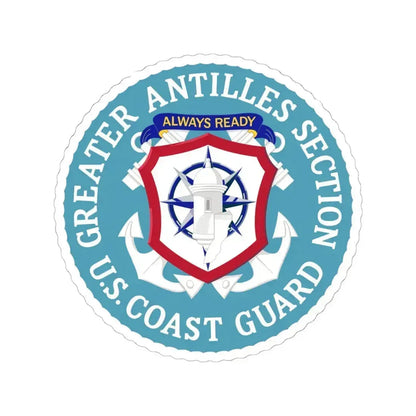 USCG Greater Antilles Section (U.S. Coast Guard) STICKER Vinyl Kiss-Cut Decal 6 Inch White - The Sticker Space