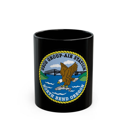 USCG Group Air Station North Bend (U.S. Coast Guard) Black Coffee Mug-11oz-The Sticker Space