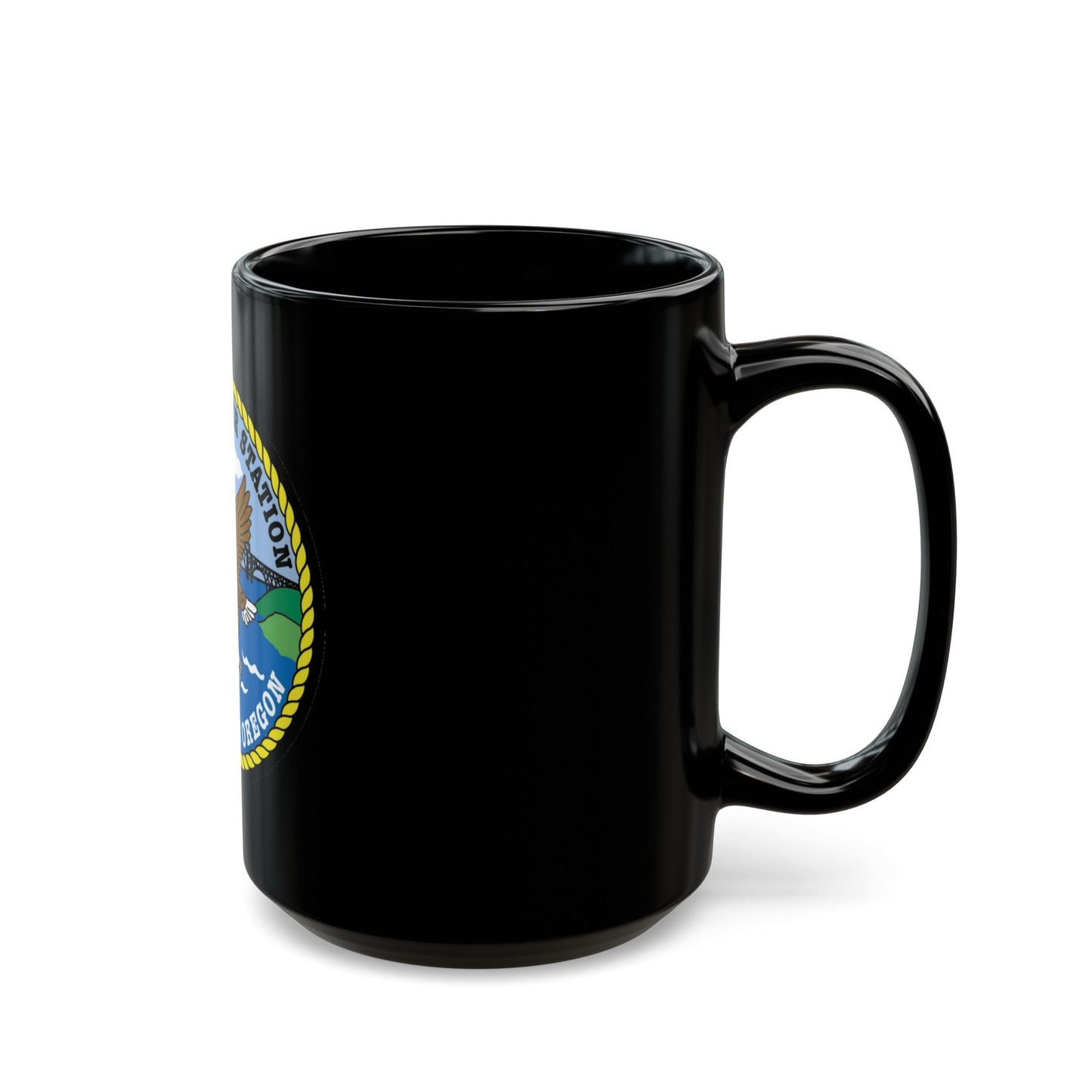 USCG Group Air Station North Bend (U.S. Coast Guard) Black Coffee Mug-The Sticker Space