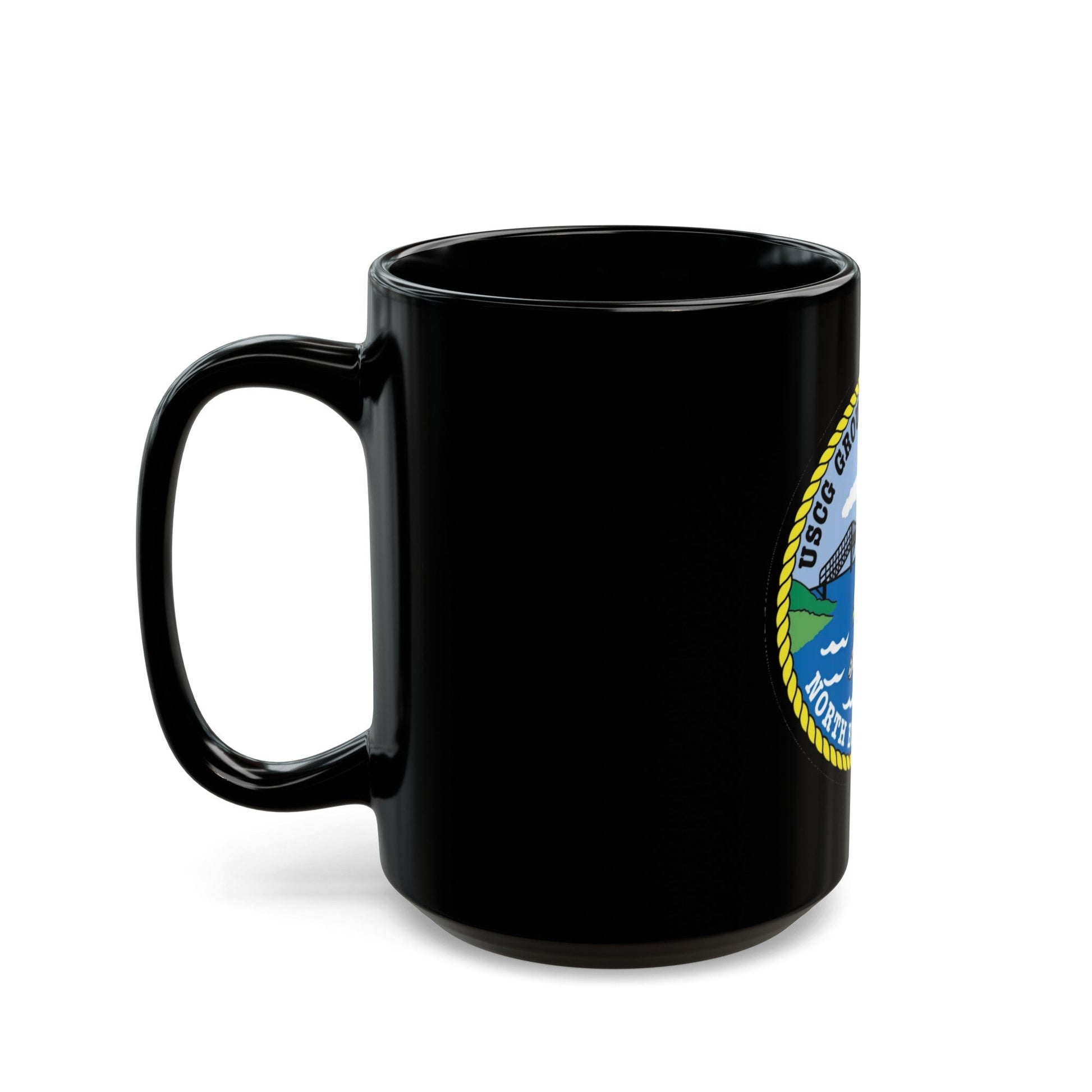 USCG Group Air Station North Bend (U.S. Coast Guard) Black Coffee Mug-The Sticker Space