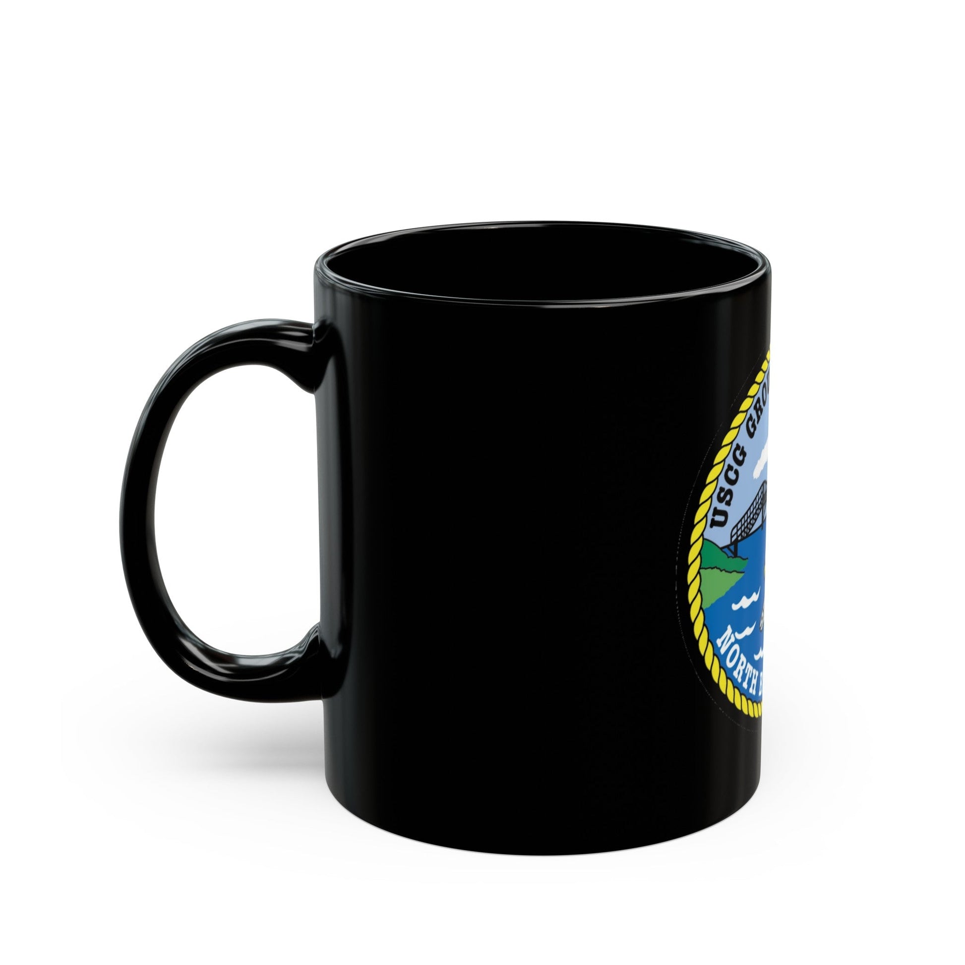 USCG Group Air Station North Bend (U.S. Coast Guard) Black Coffee Mug-The Sticker Space