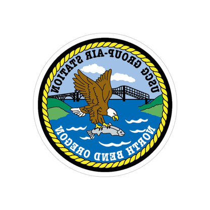 USCG Group Air Station North Bend (U.S. Coast Guard) REVERSE PRINT Transparent STICKER-6" × 6"-The Sticker Space