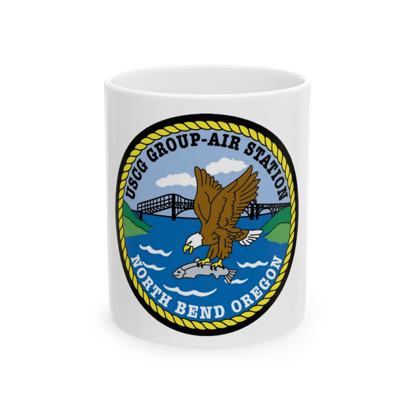 USCG Group Air Station North Bend (U.S. Coast Guard) White Coffee Mug-11oz-The Sticker Space