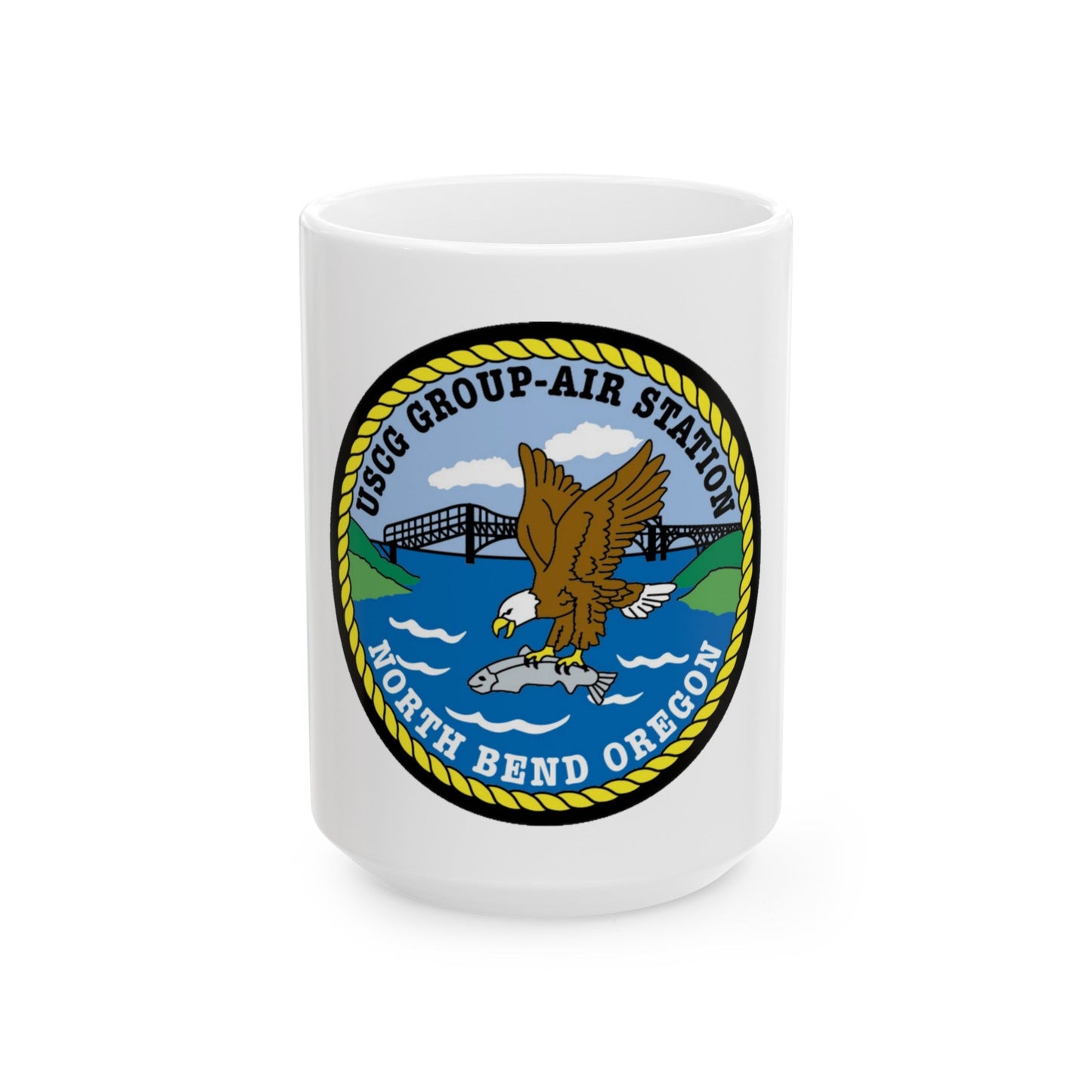 USCG Group Air Station North Bend (U.S. Coast Guard) White Coffee Mug-15oz-The Sticker Space