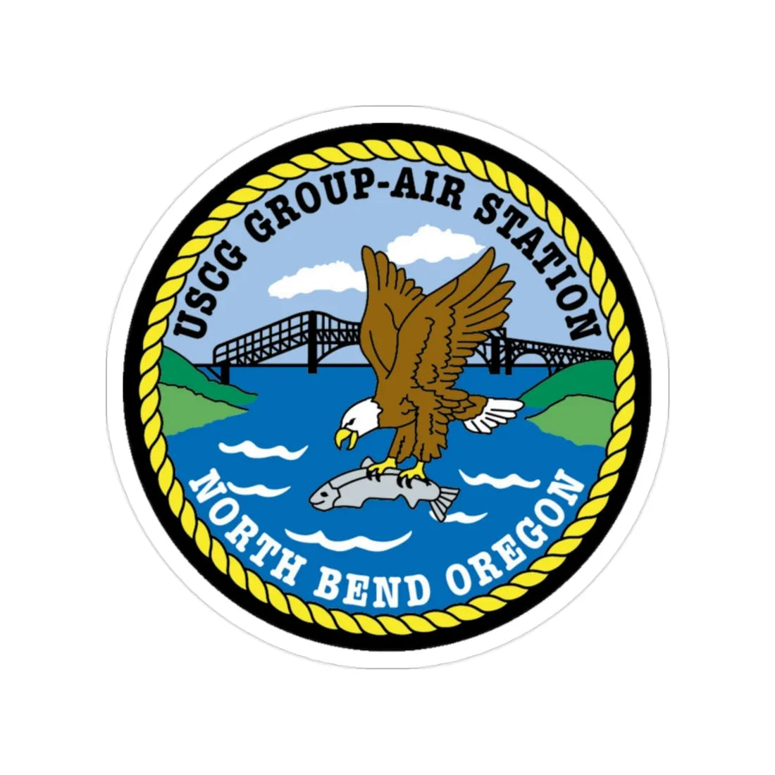 USCG Group Air Station North Bend (U.S. Coast Guard) Transparent STICKER Die-Cut Vinyl Decal 2 Inch - The Sticker Space