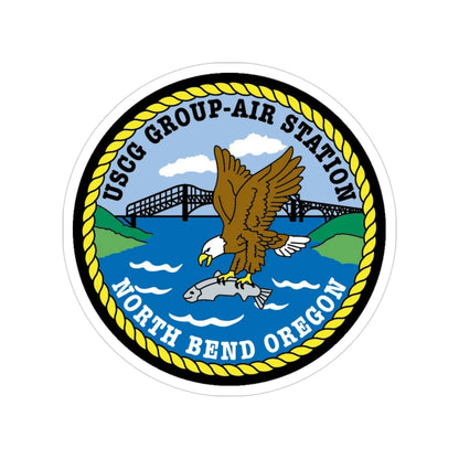 USCG Group Air Station North Bend (U.S. Coast Guard) Transparent STICKER Die-Cut Vinyl Decal 3 Inch - The Sticker Space