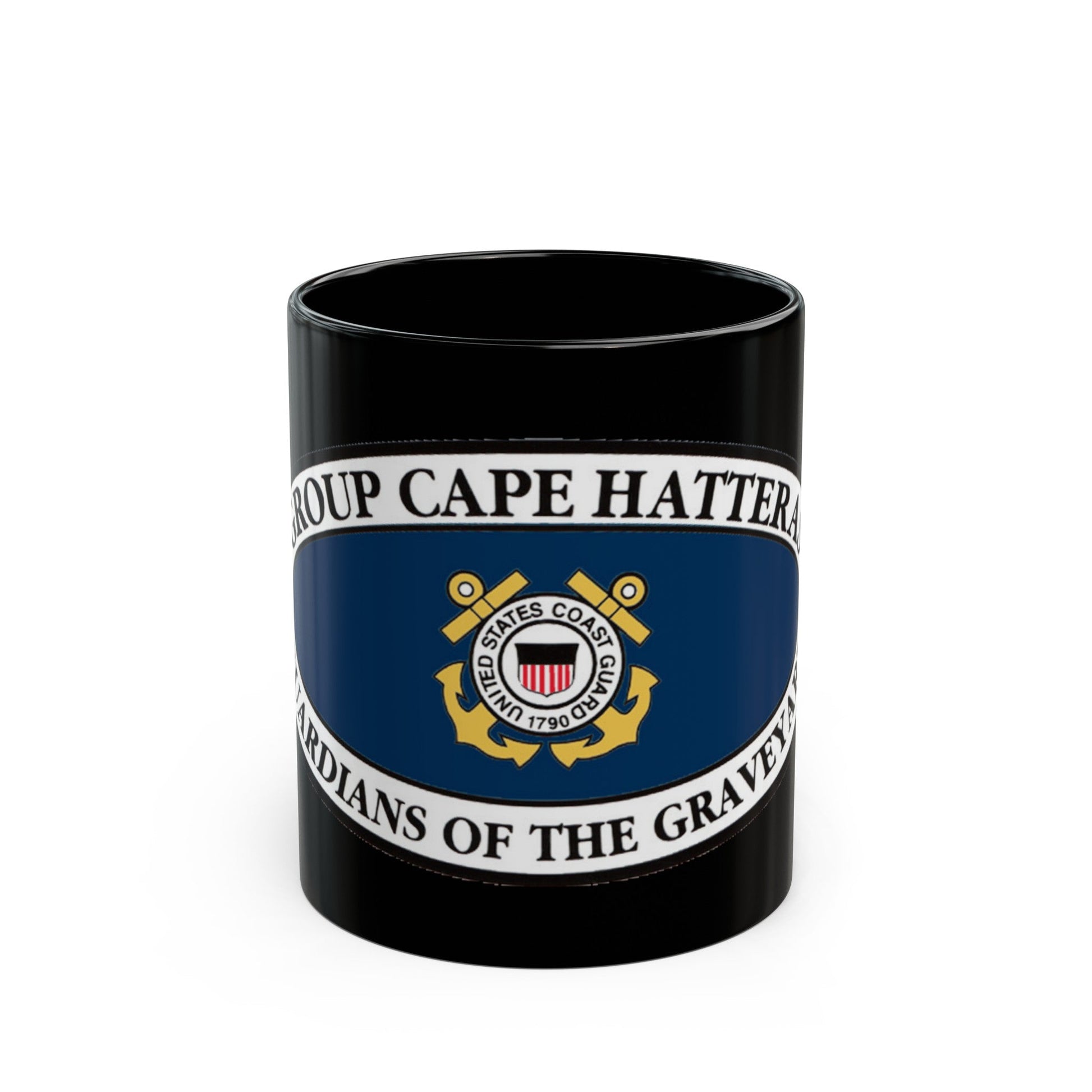 USCG Group Cape Hatteras VINT (U.S. Coast Guard) Black Coffee Mug-11oz-The Sticker Space