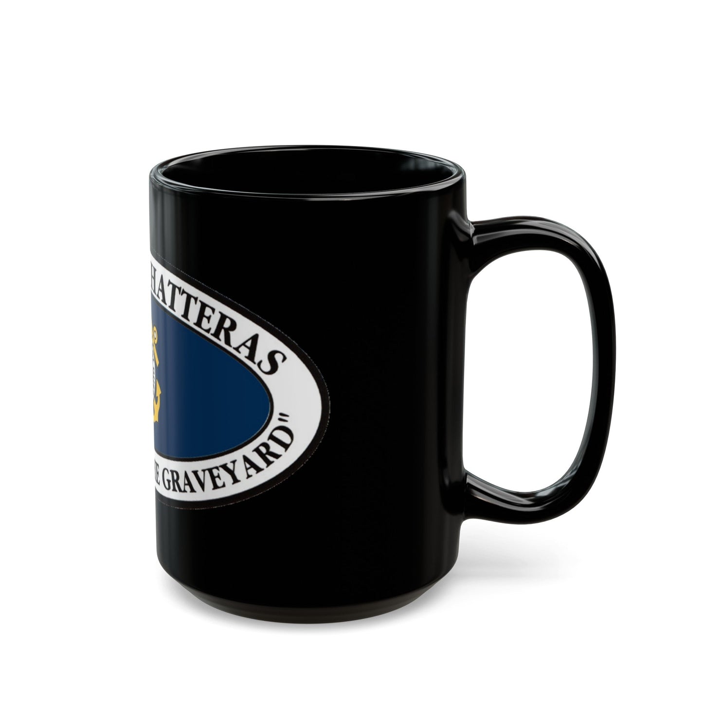 USCG Group Cape Hatteras VINT (U.S. Coast Guard) Black Coffee Mug-The Sticker Space