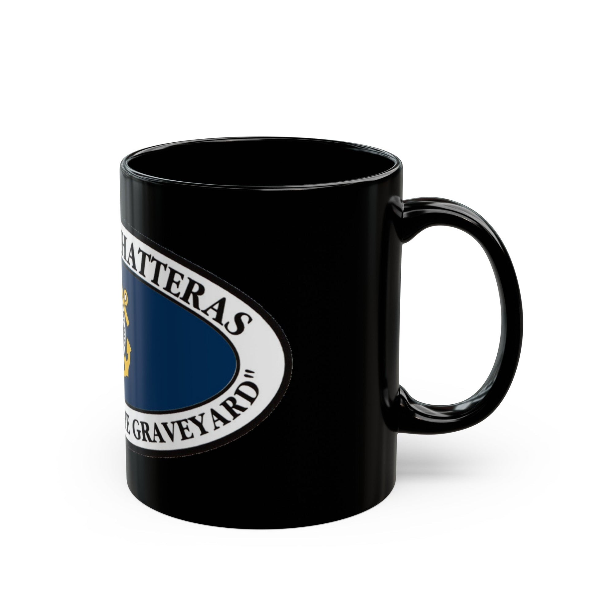 USCG Group Cape Hatteras VINT (U.S. Coast Guard) Black Coffee Mug-The Sticker Space