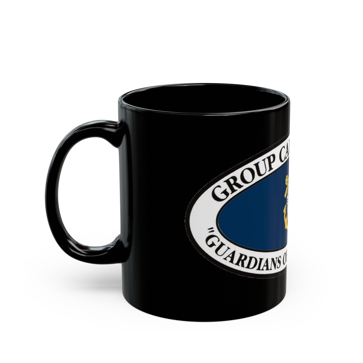 USCG Group Cape Hatteras VINT (U.S. Coast Guard) Black Coffee Mug-The Sticker Space