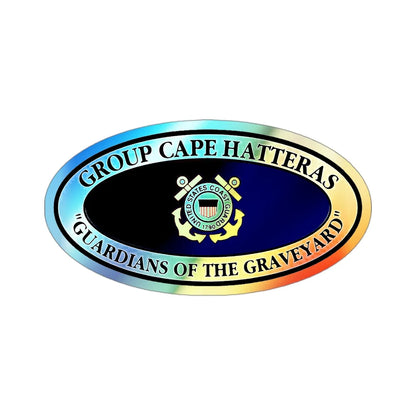 USCG Group Cape Hatteras VINT (U.S. Coast Guard) Holographic STICKER Die-Cut Vinyl Decal 3 Inch Holographic - The Sticker Space